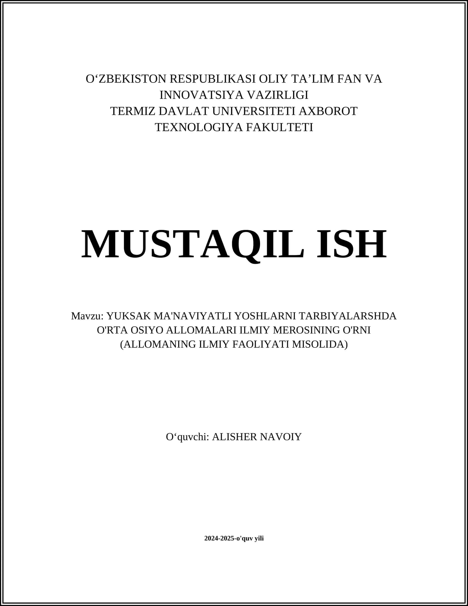 Al-Farobiy va uning ilmiy merosi