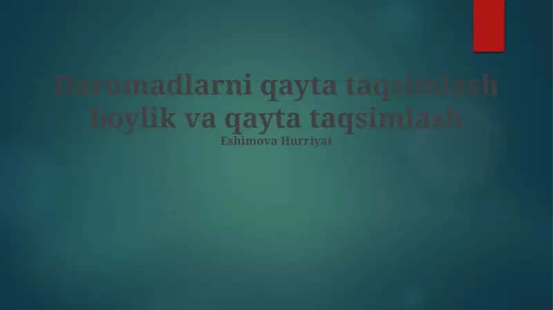 Daromadlarni qayta taqsimlash