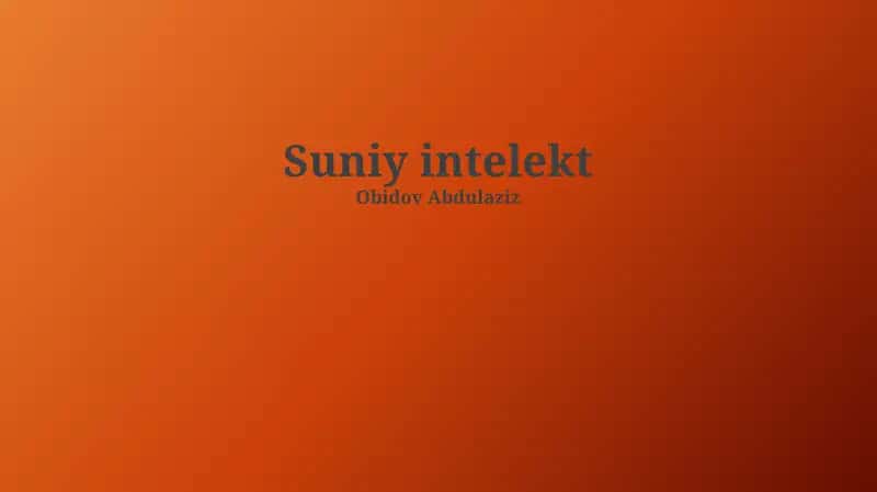 Suniy intelekt