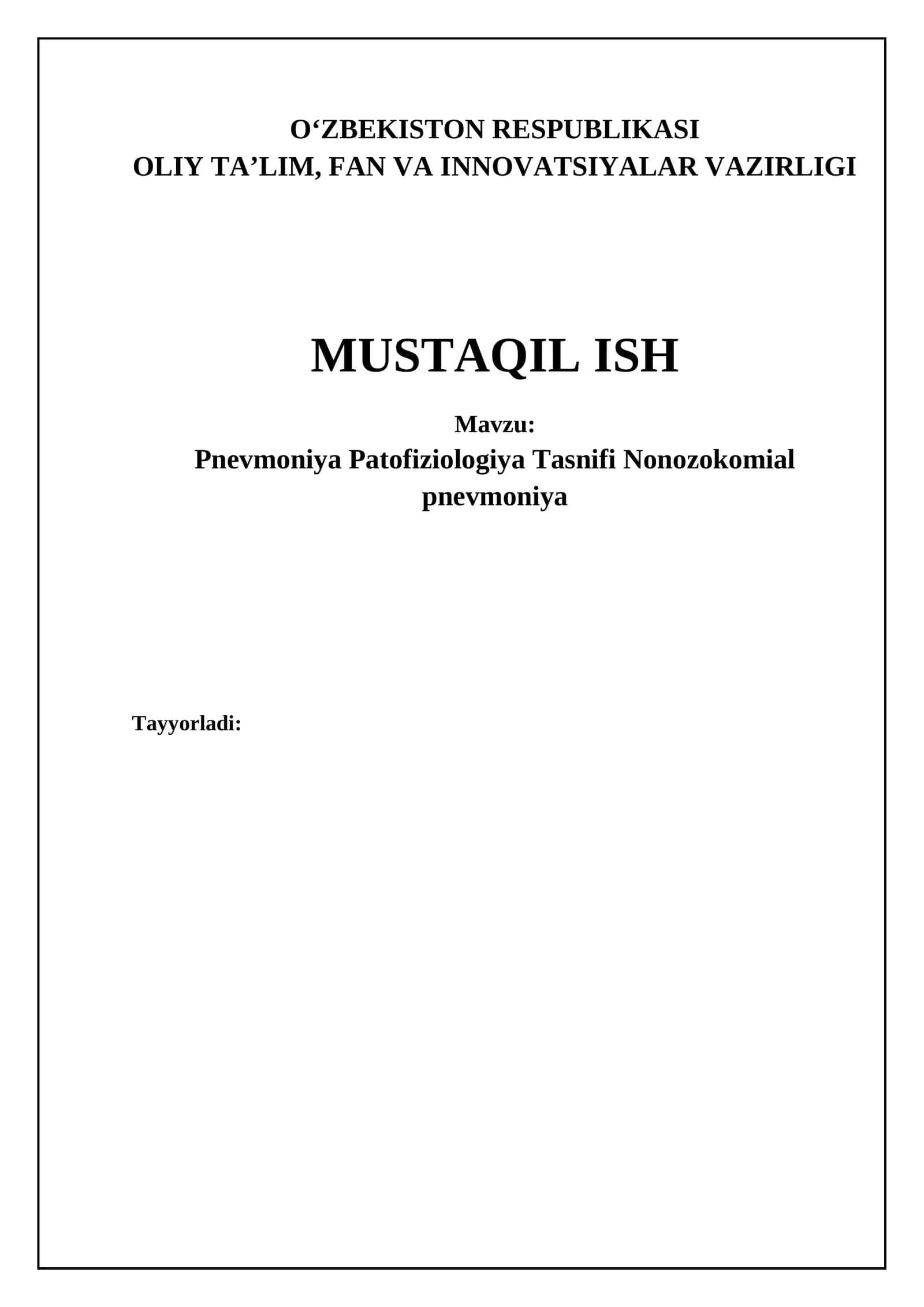 Pnevmoniya Patofiziologiya Tasnifi Nonozokomial pnevmoniya