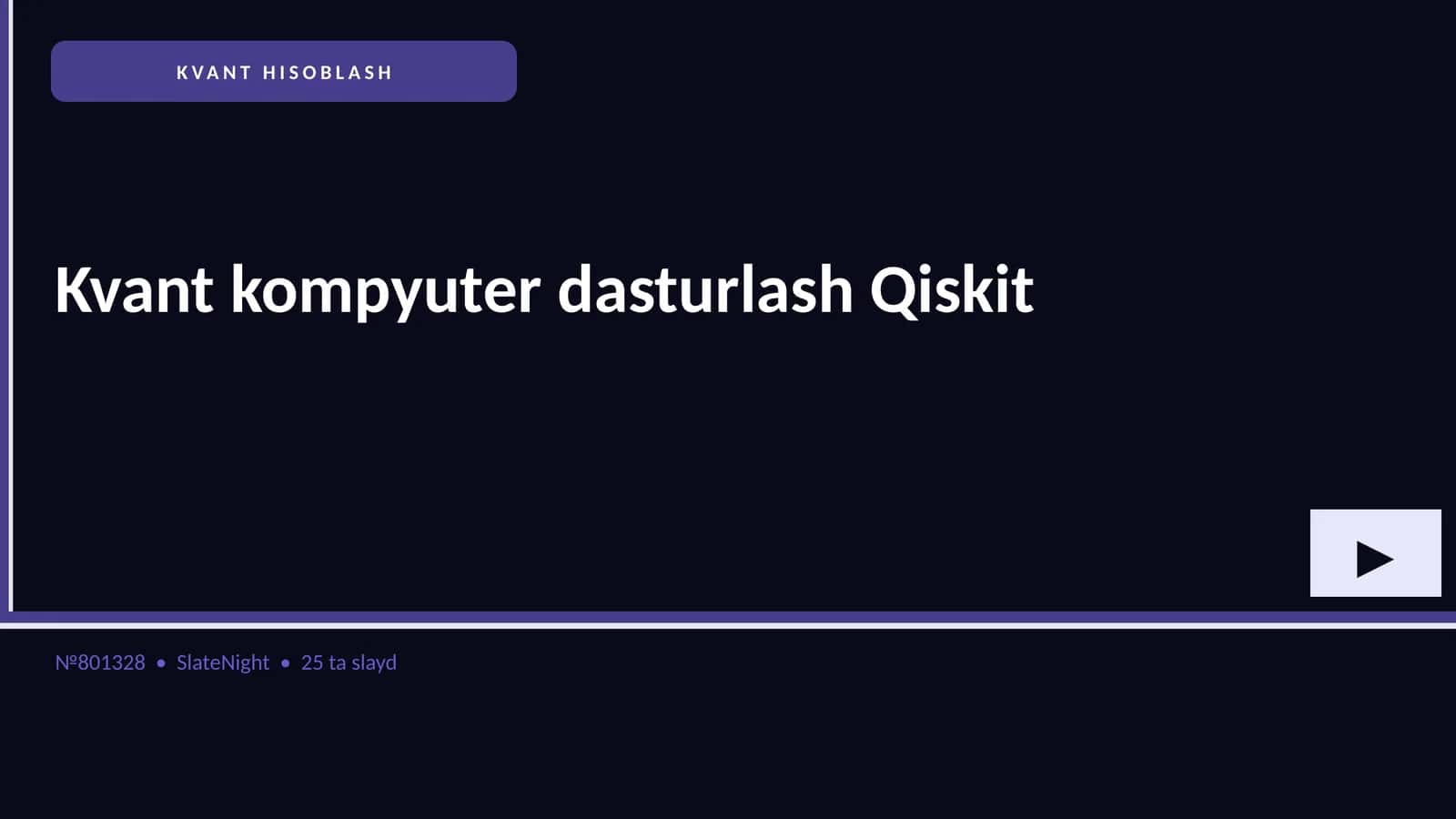 Kvant kompyuter dasturlash Qiskit