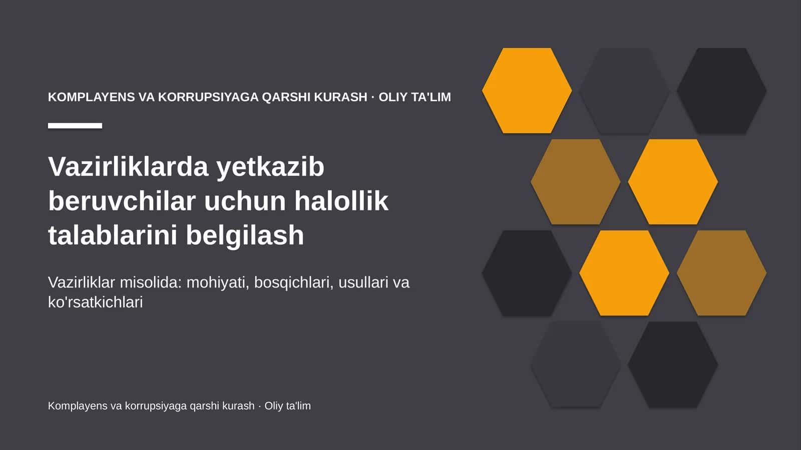 Vazirliklarda yetkazib beruvchilar uchun halollik talablarini belgilash