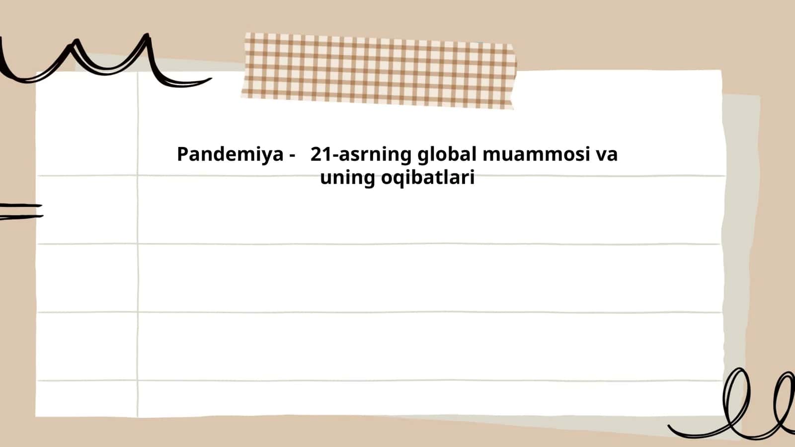 Pandemiya - 21-asrning global muammosi va uning oqibatlari