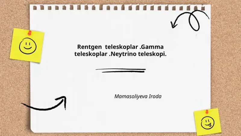Rentgen teleskoplarining asosiy prinsiplari