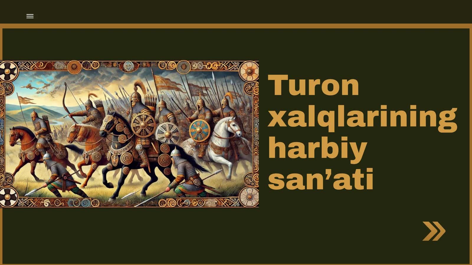 Turon xalqlarining harbiy san’ati