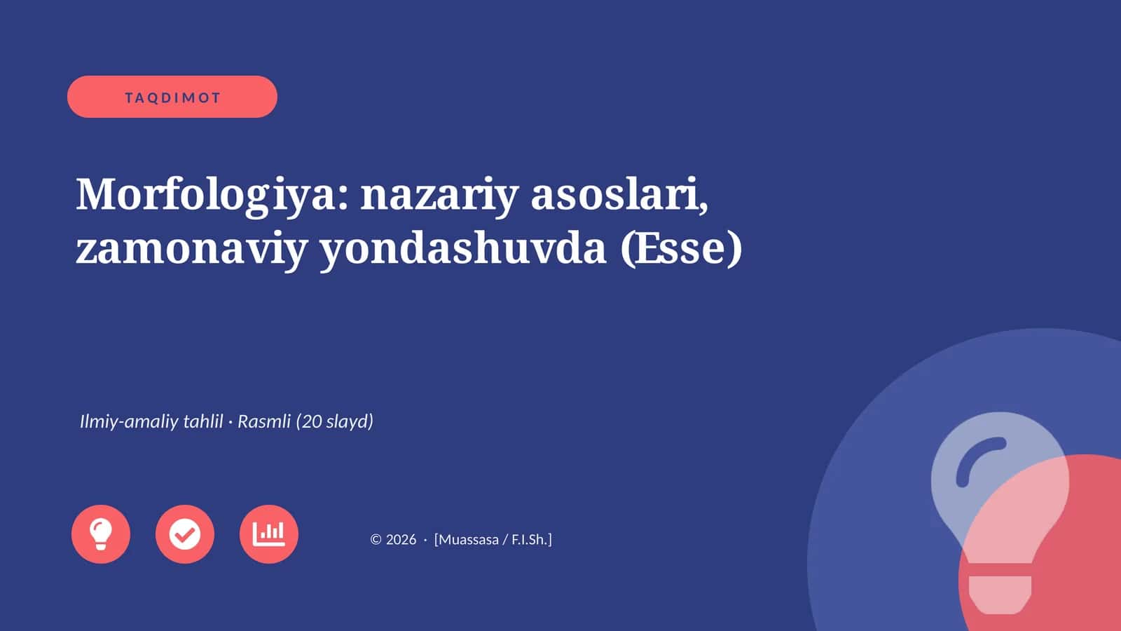 Morfologiya: nazariy asoslari, zamonaviy yondashuvda (Esse)