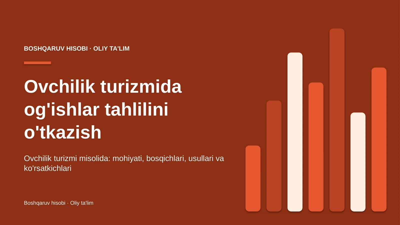 Ovchilik turizmida og'ishlar tahlilini o'tkazish
