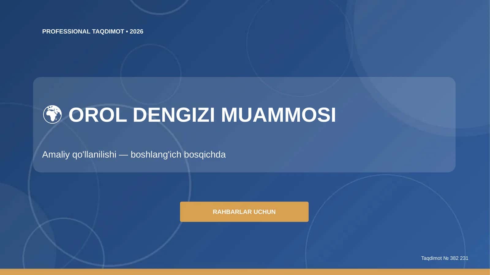 Orol dengizi muammosi - Amaliy qo'llanilishi