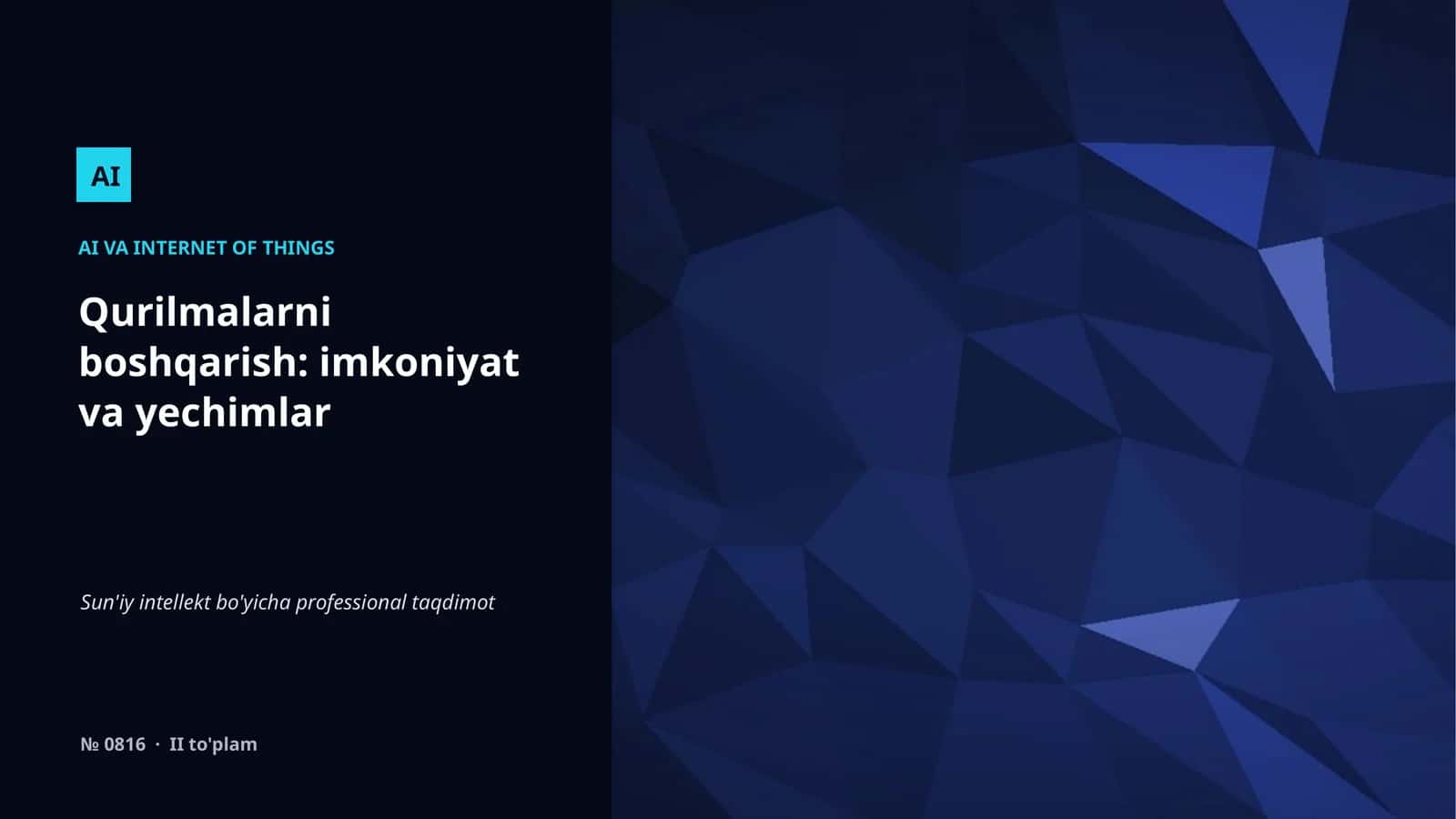 Sun'iy intellekt bo'yicha professional taqdimot