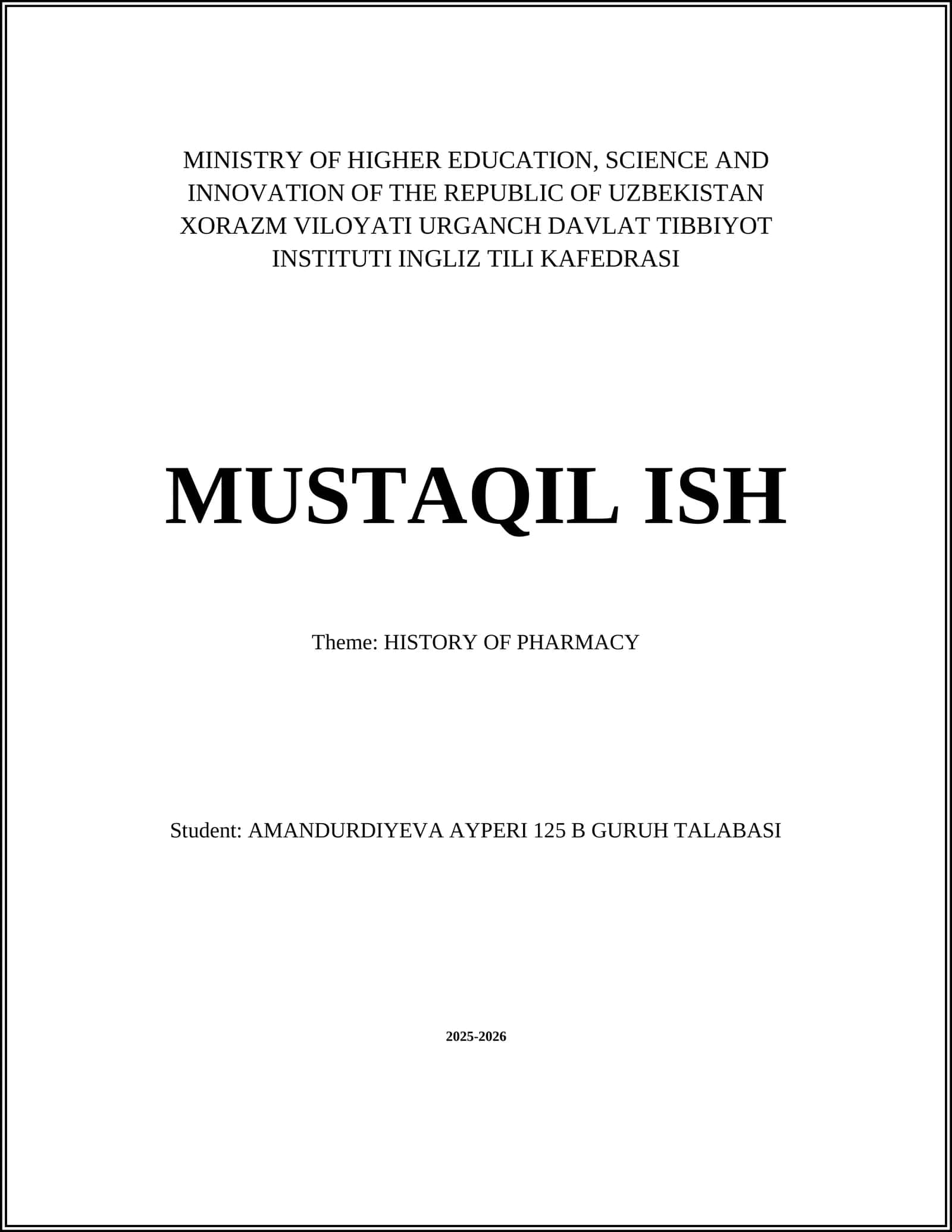 HISTORY OF PHARMACY