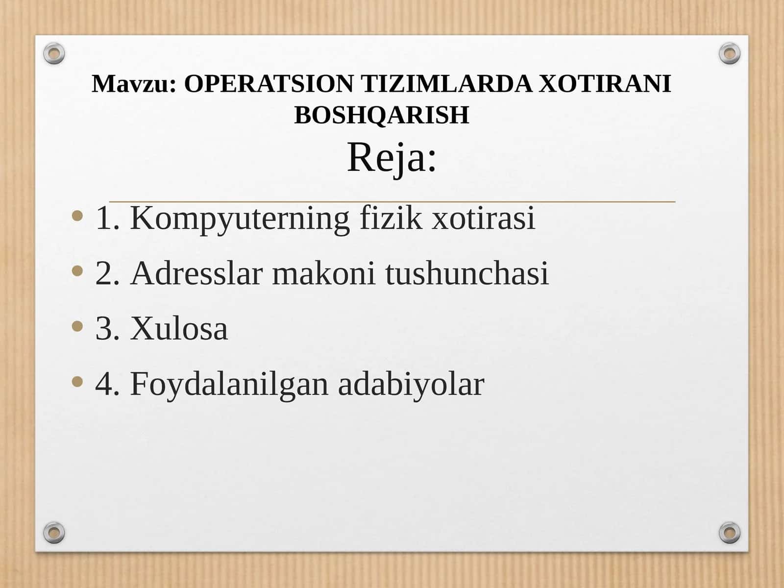 Kompyuterning fizik xotirasi