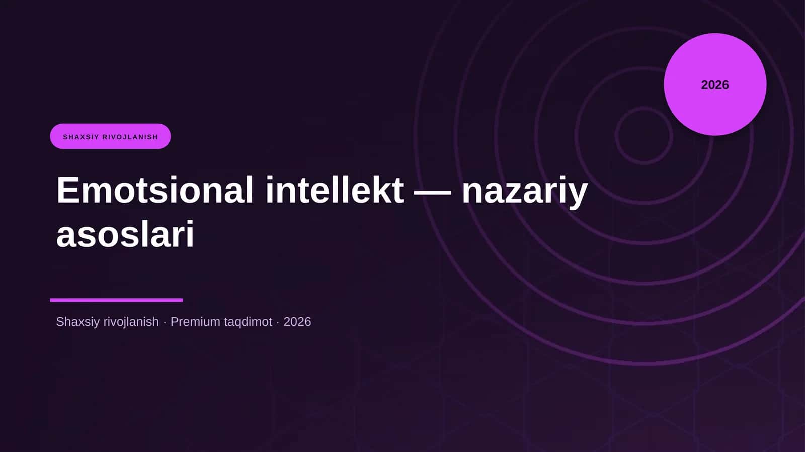 Emotsional intellekt — nazariy asoslari