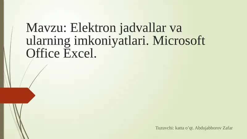 Microsoft Office Excel