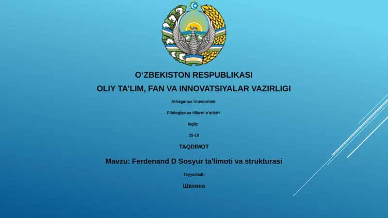 Ferdenand D Sosyur ta'limoti va strukturasi