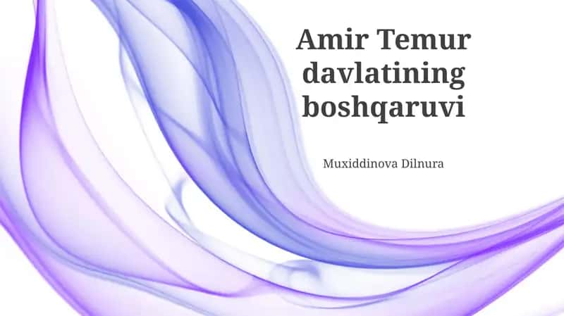 Amir Temur davlatining boshqaruvi