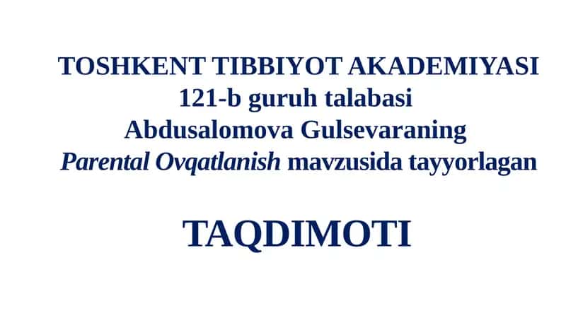Parental Ovqatlanish