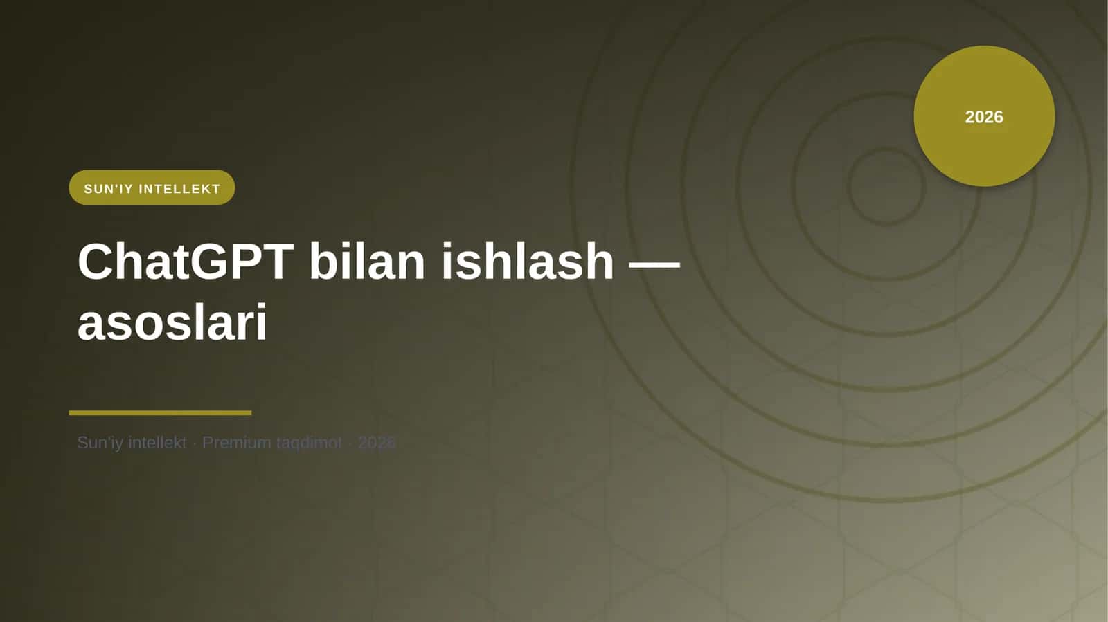 ChatGPT bilan ishlash — asoslari