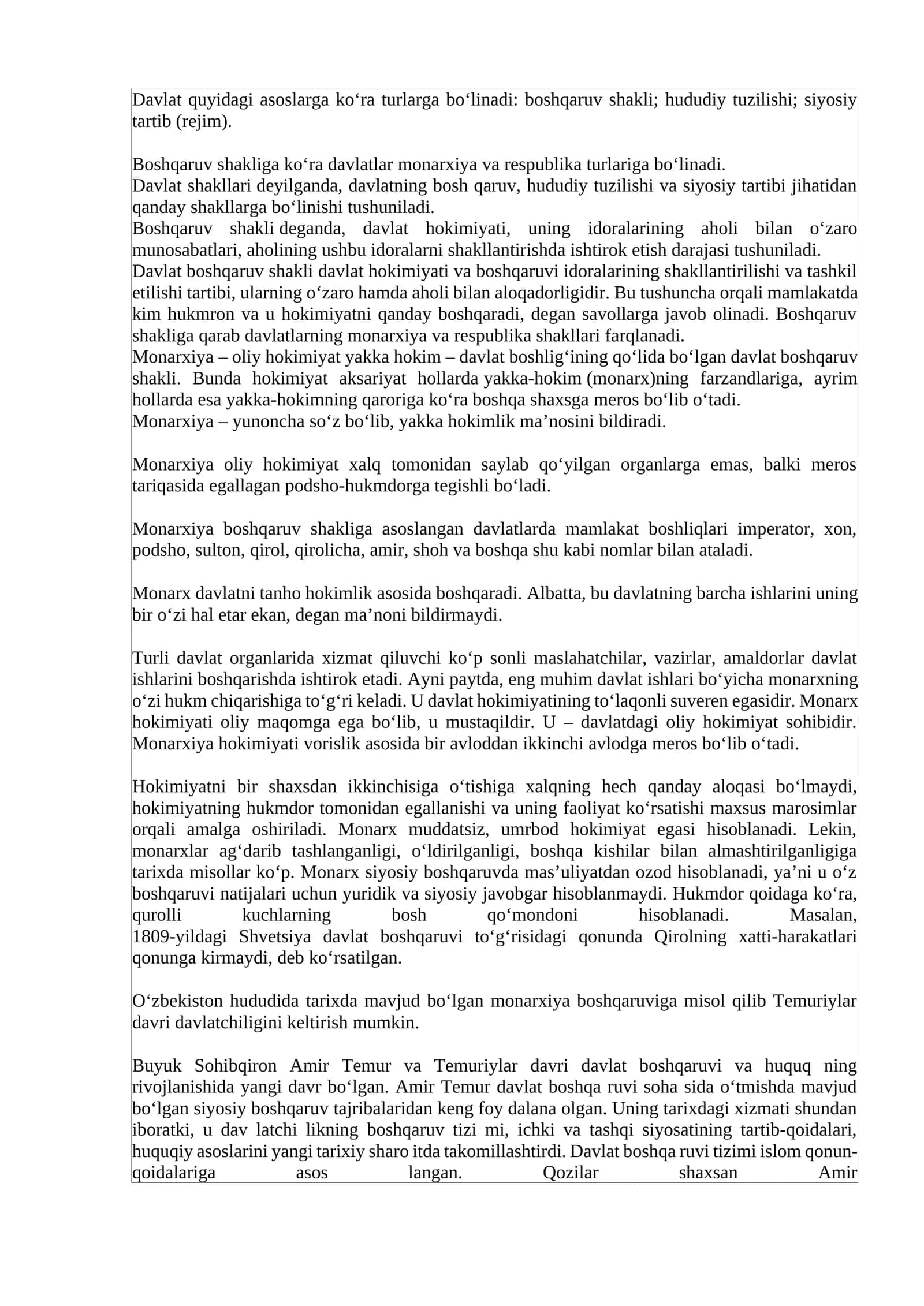 Davlat shakllari va turlari