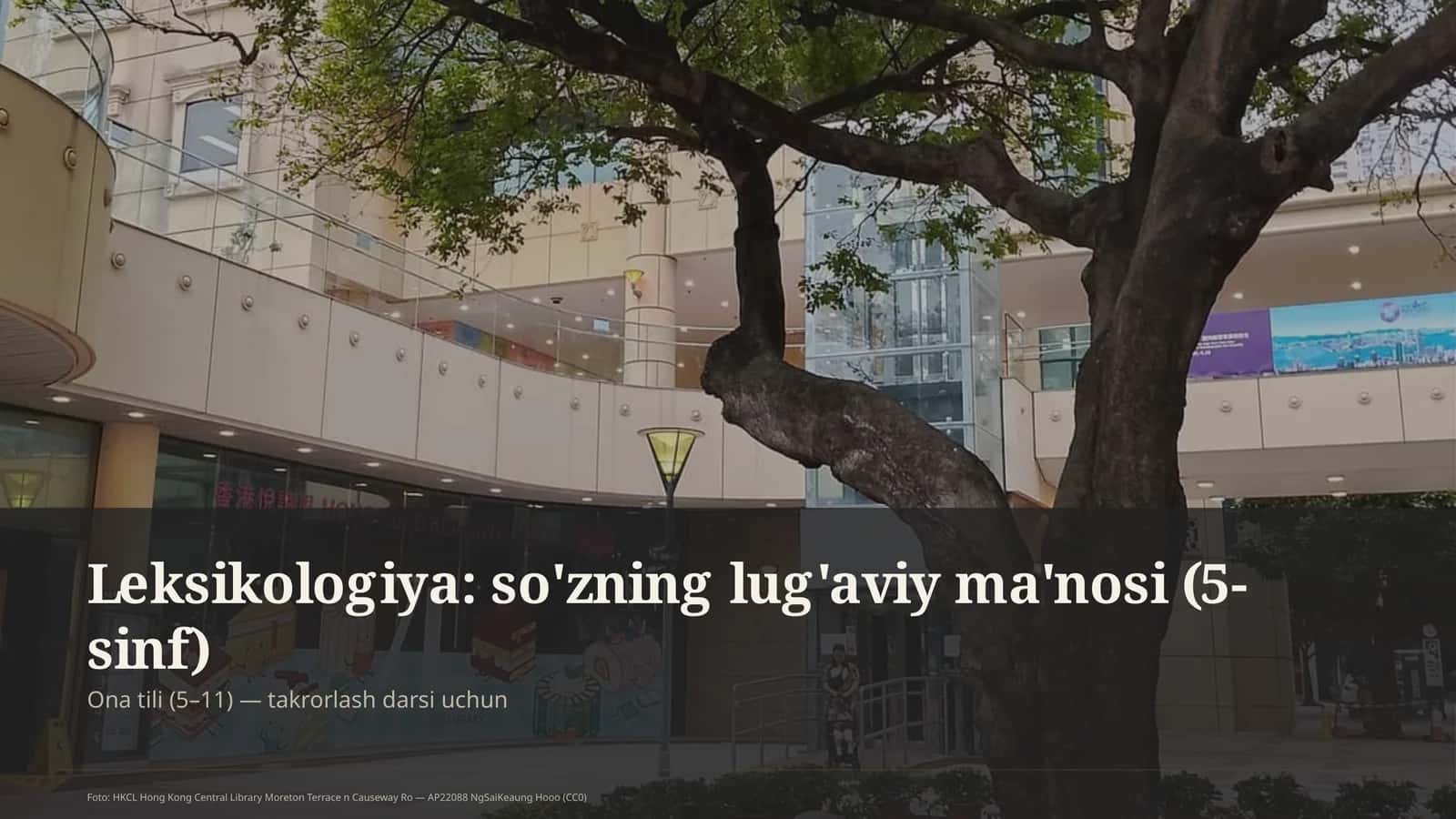 Leksikologiya: so'zning lug'aviy ma'nosi (5-sinf)