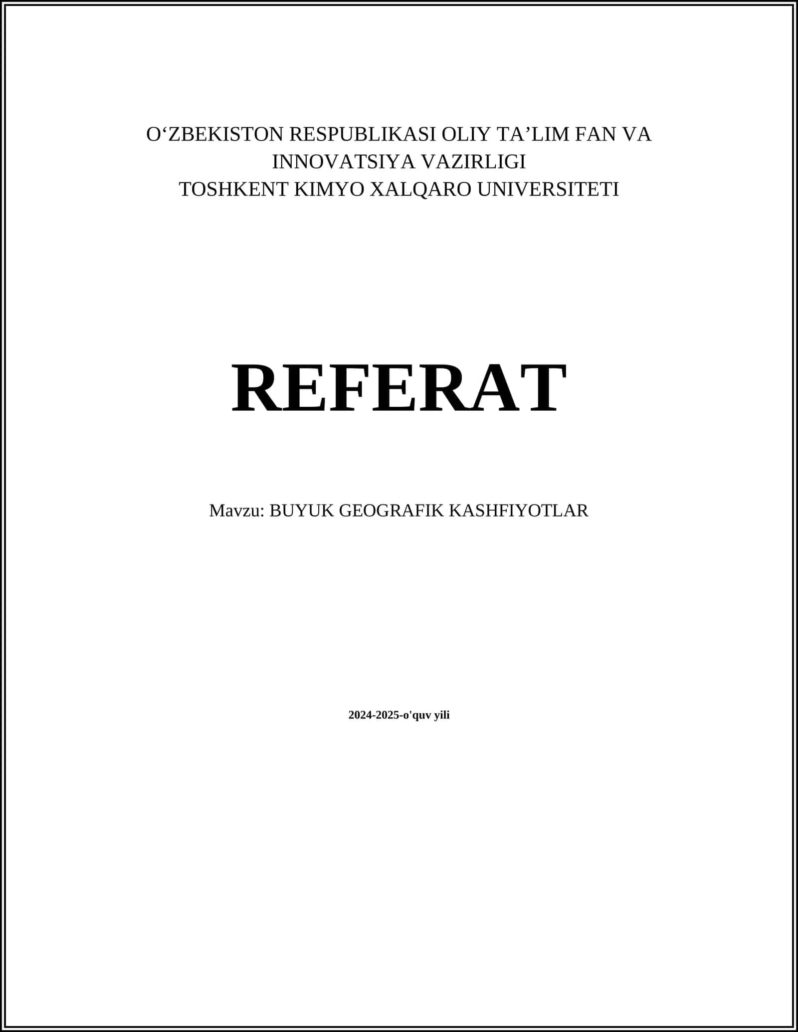 BUYUK GEOGRAFIK KASHFIYOTLAR