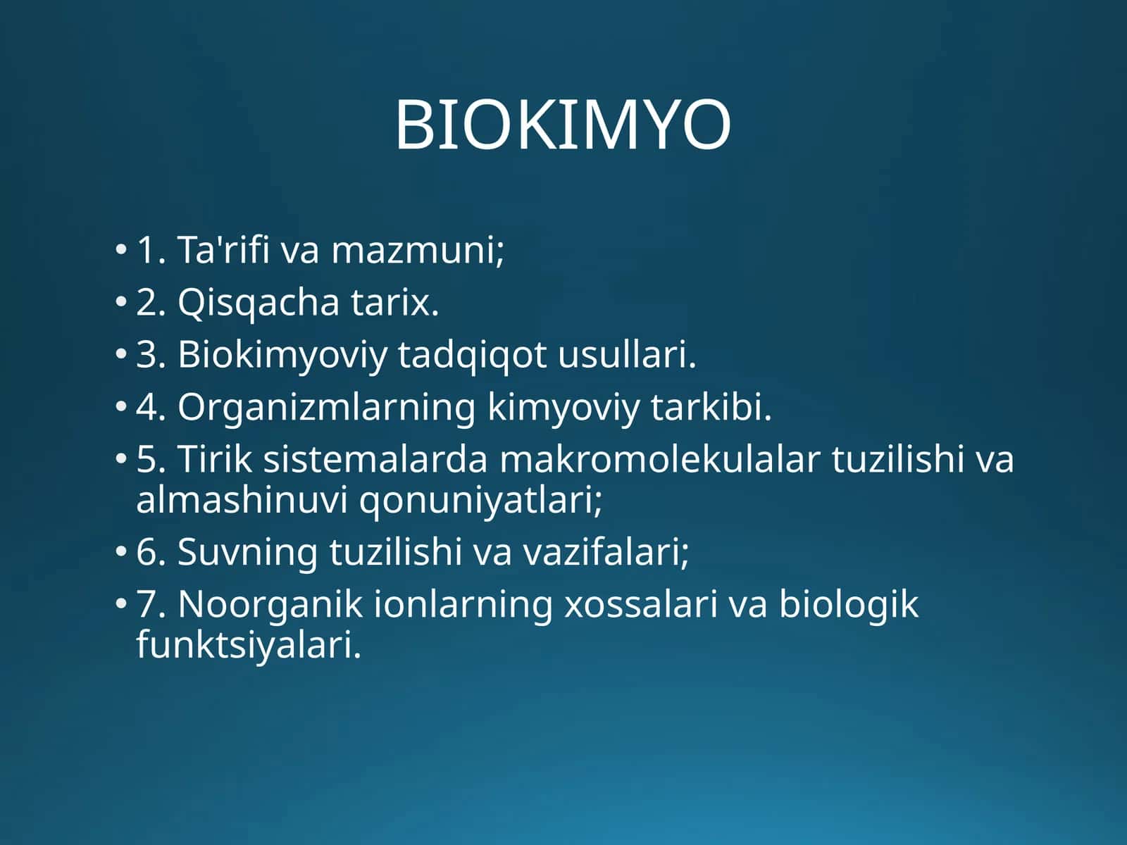 BIOKIMYO