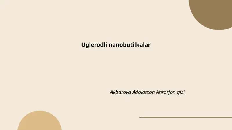 Uglerodli nanobutilkalar