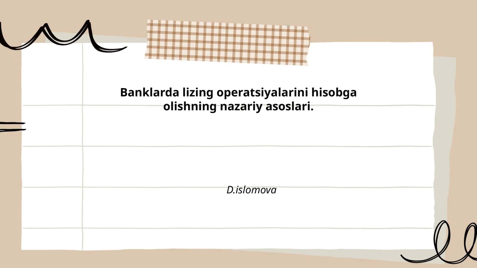 Banklarda lizing operatsiyalarini hisobga olishning nazariy asoslari