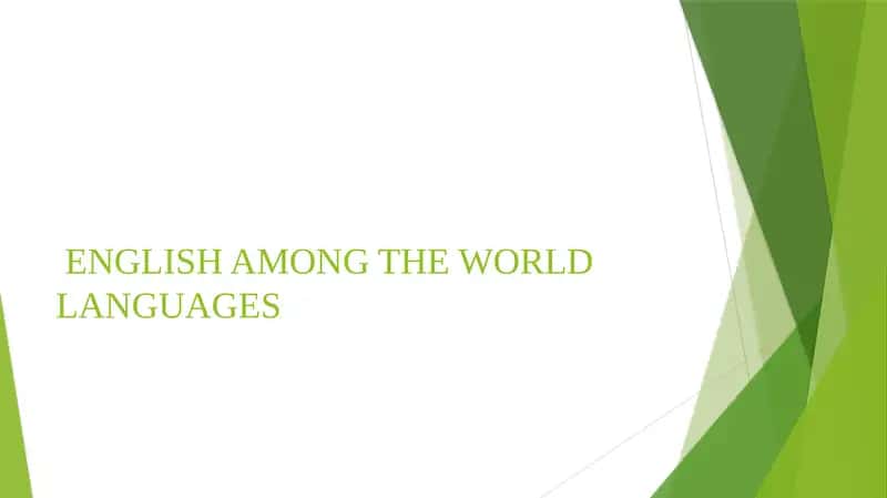 English Among The World Languages