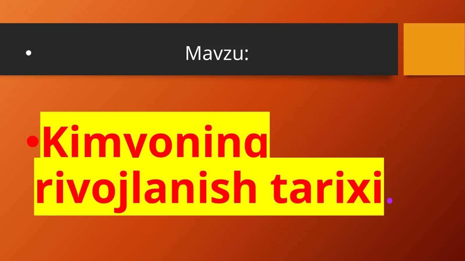 Kimyoning rivojlanish tarixi