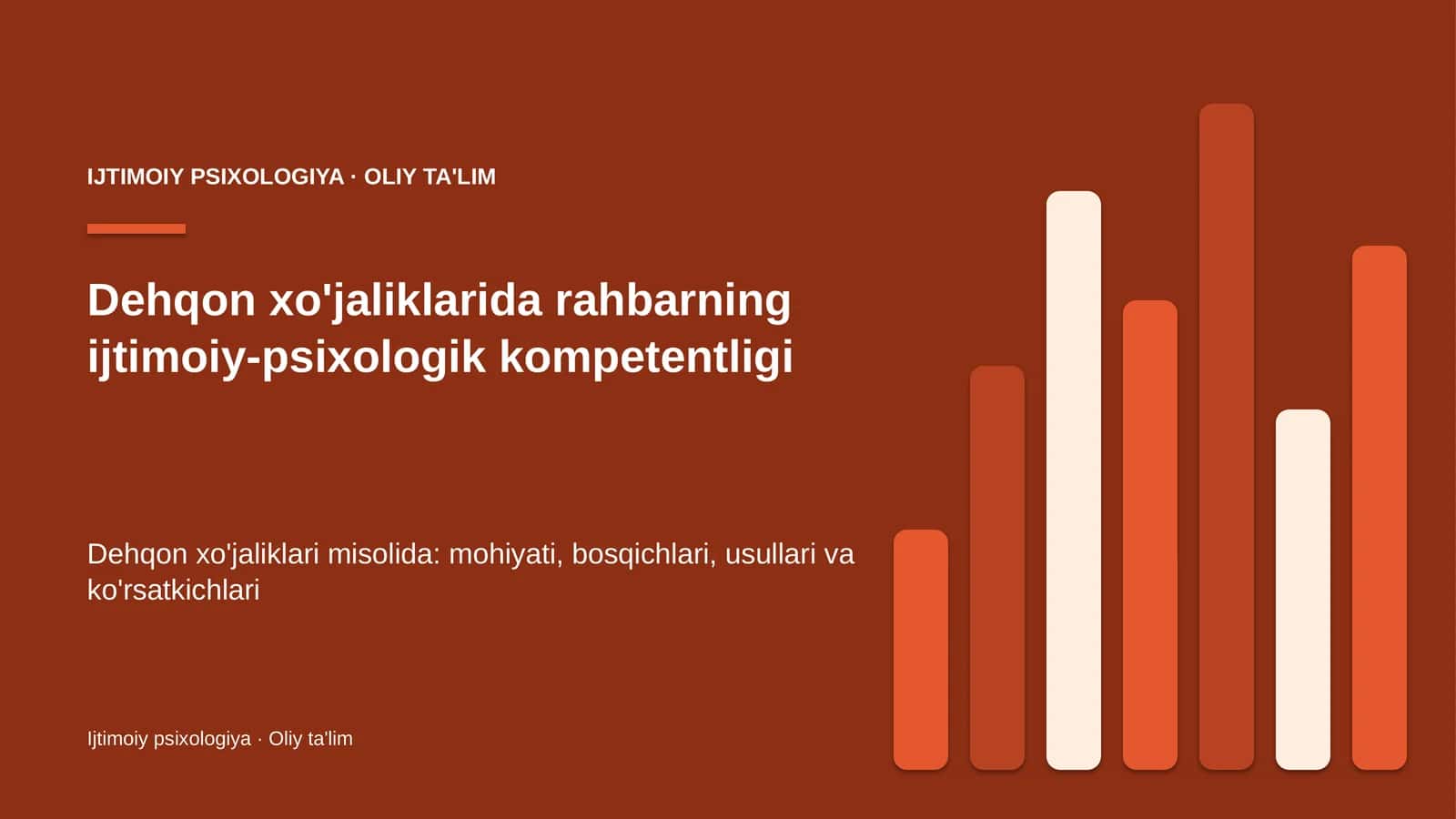 IJTIMOIY PSIXOLOGIYA · OLIY TA'LIM