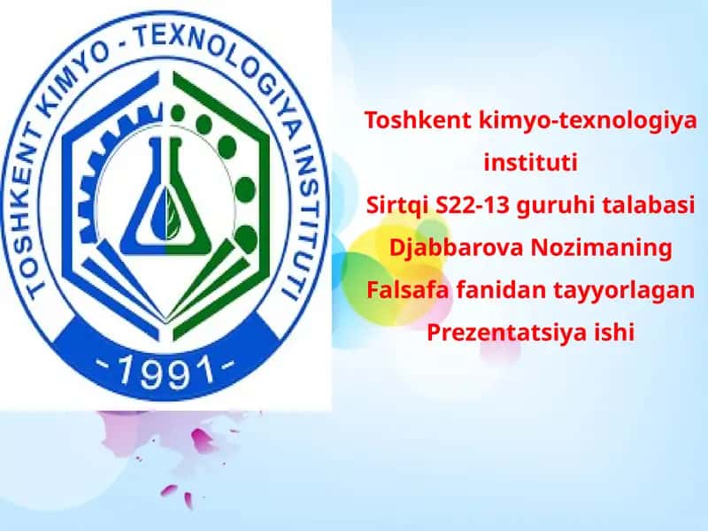 Falsafa fanidan tayyorlagan Prezentatsiya