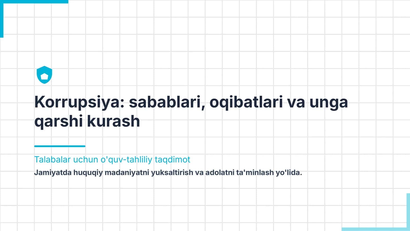 Korrupsiya: sabablari, oqibatlari va unga qarshi kurash | 15 slayd