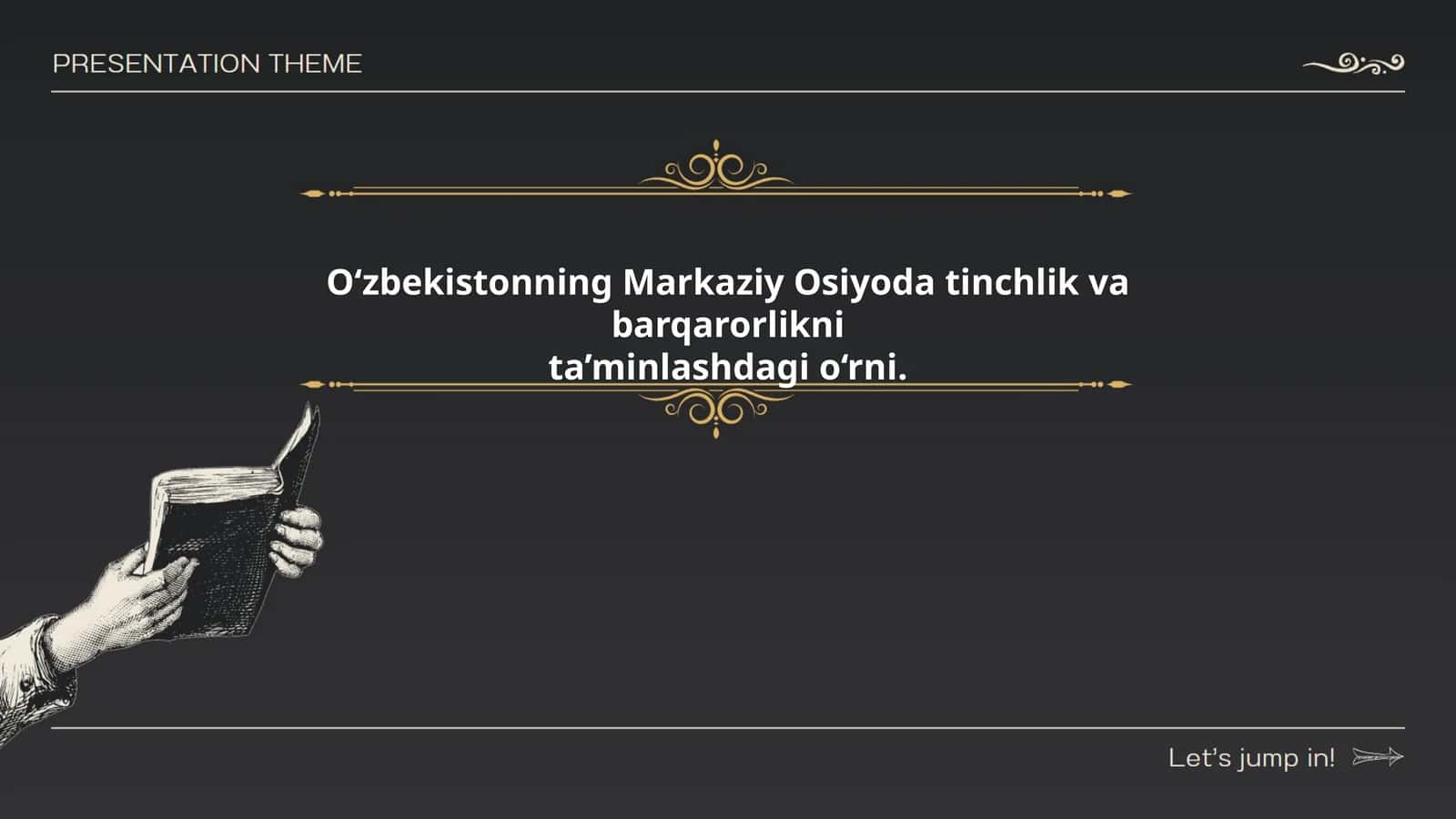 O‘zbekistonning Markaziy Osiyoda tinchlik va barqarorlikni ta’minlashdagi o‘rni