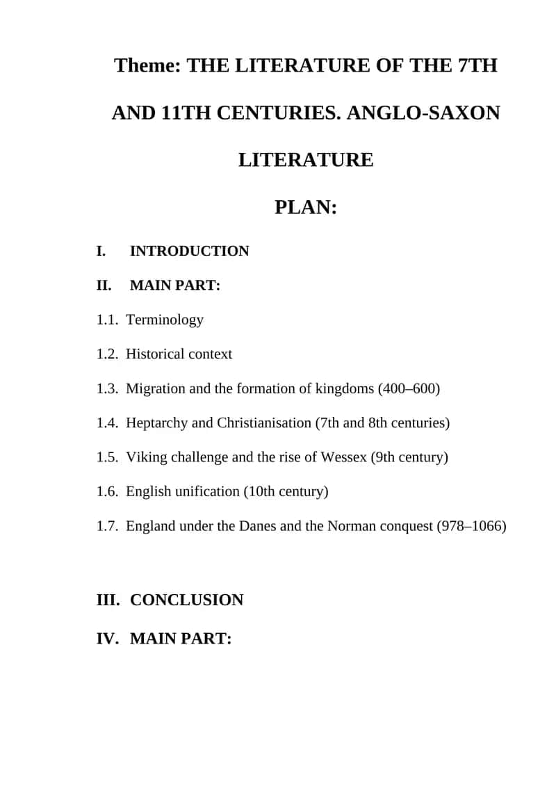 Anglo-Saxon Literature Study Guide