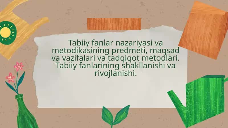 Tabiiy fanlar nazariyasi va metodikasi