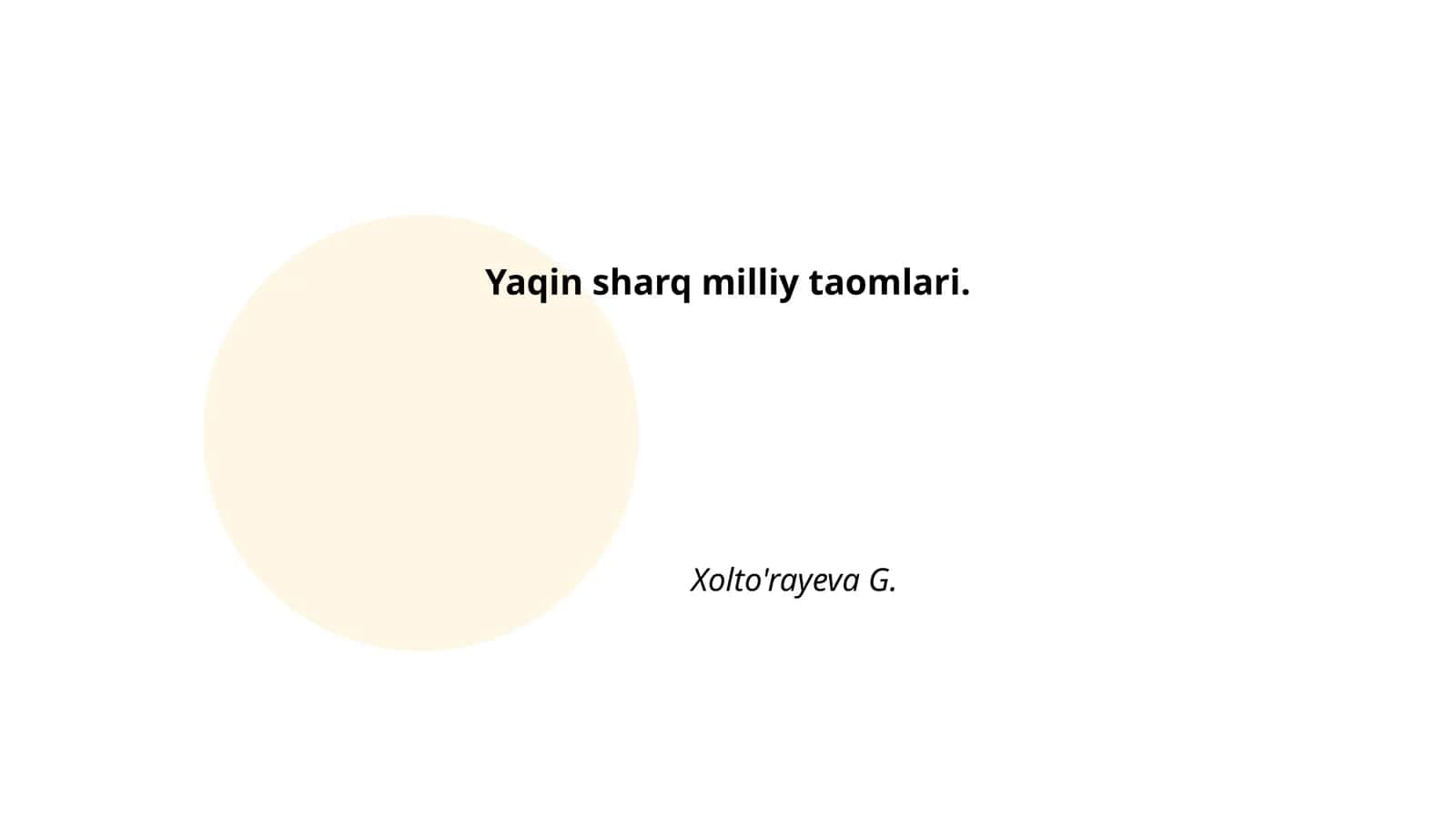Osh va uning turlari