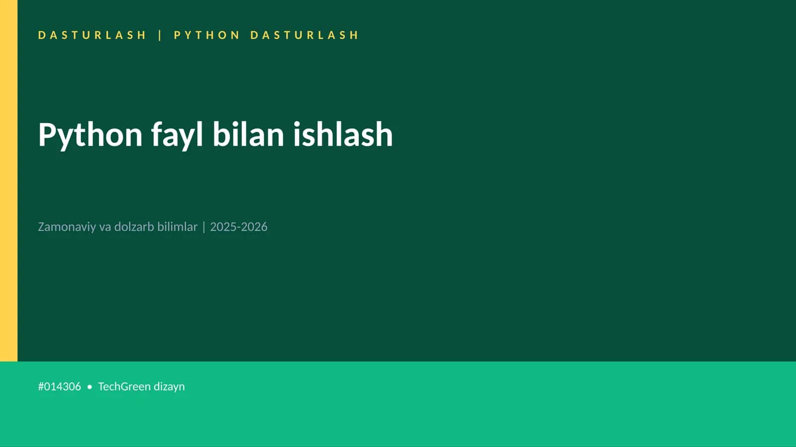 DASTURLASH | PYTHON DASTURLASH