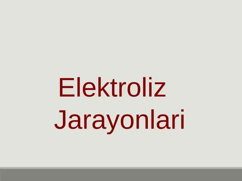 Elektroliz
