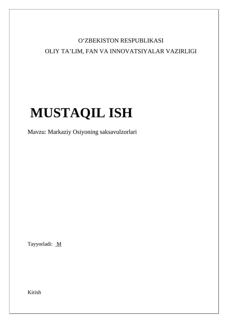 Markaziy Osiyoning saksovulzorlari