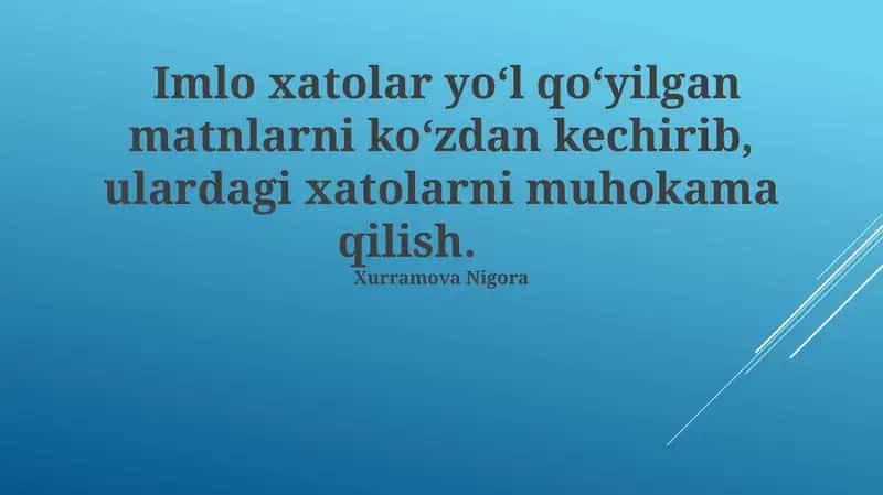 Xato Turlarini Tasniflash
