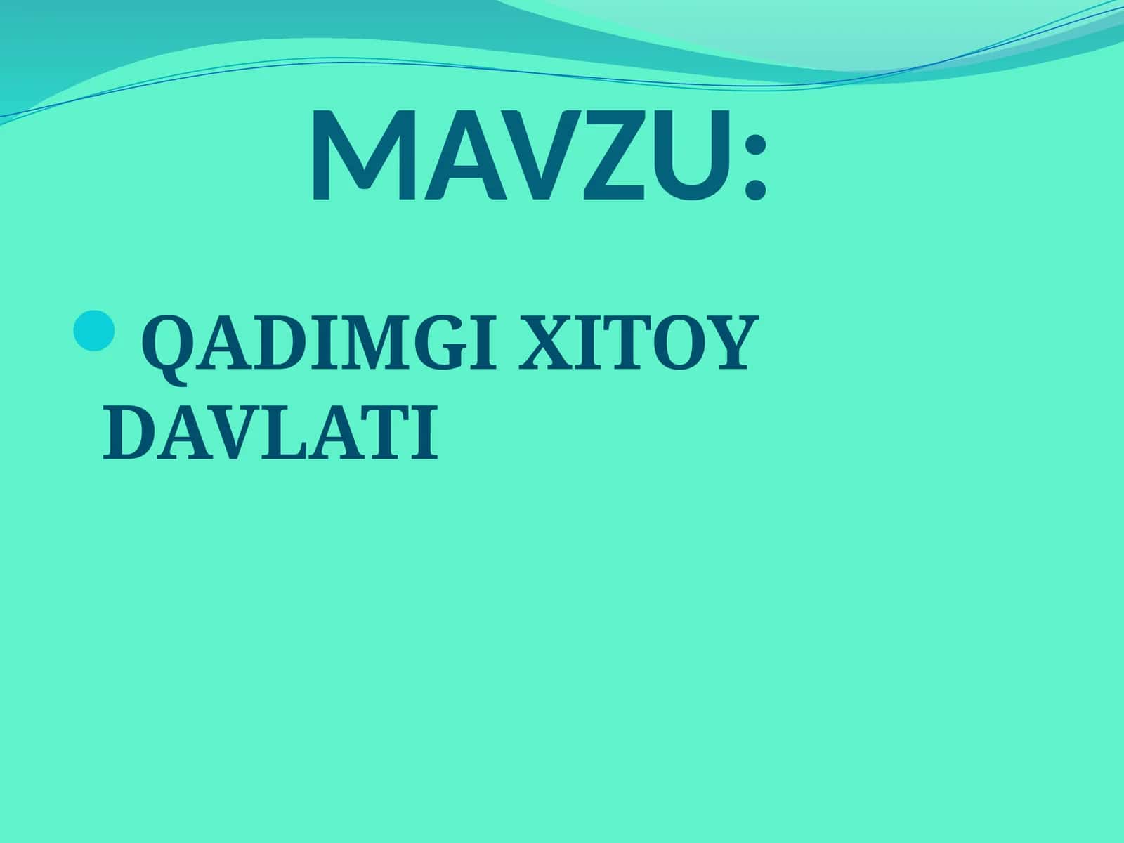 QADIMGI XITOY DAVLATI