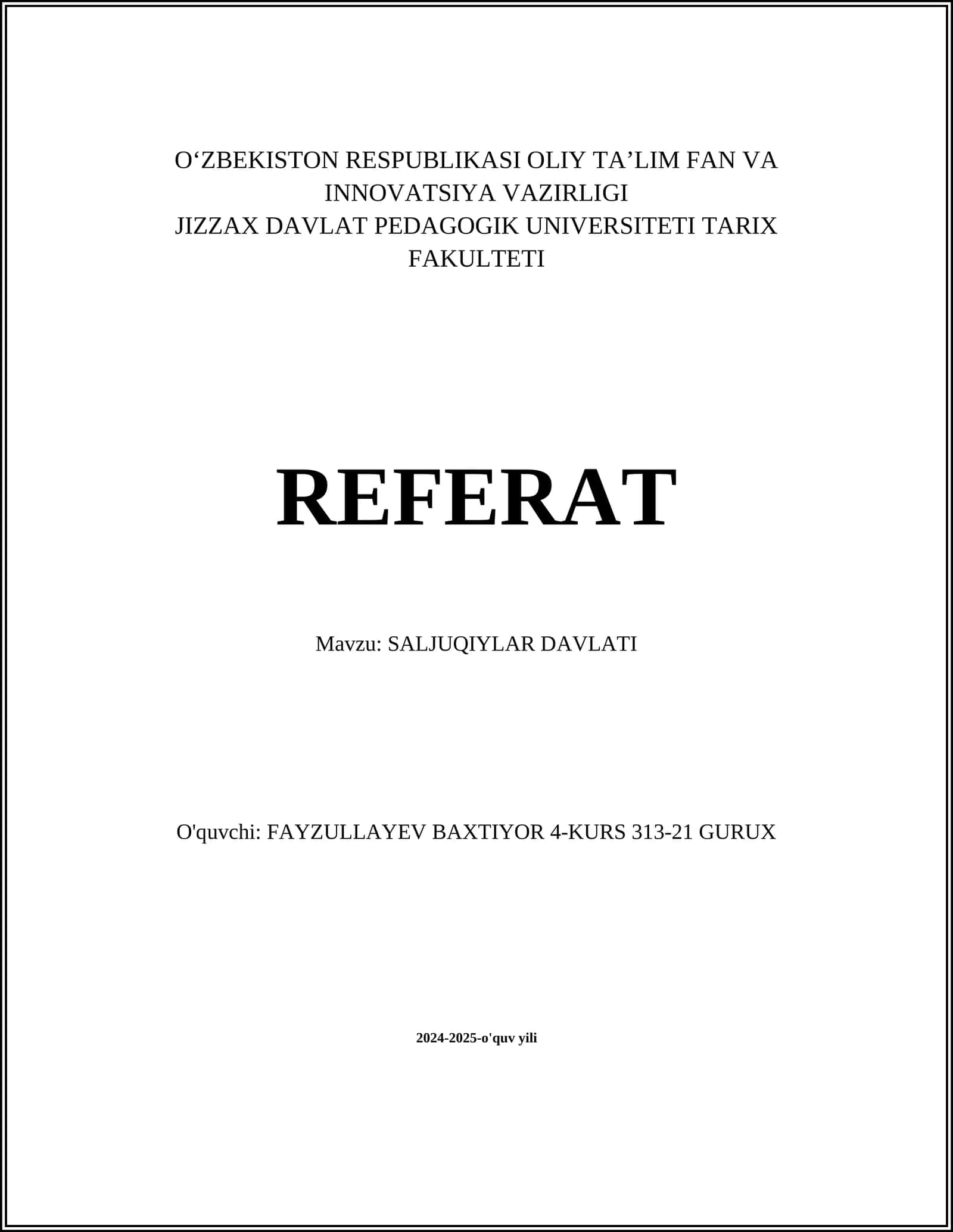 SALJUQIYLAR DAVLATI