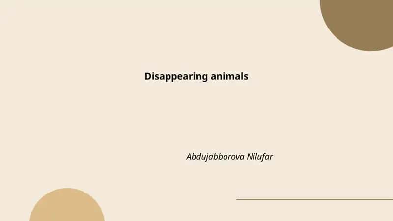 Disappearing animals