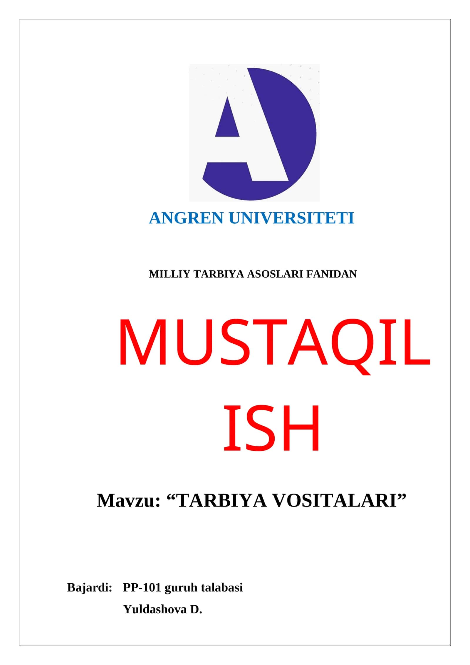 “TARBIYA VOSITALARI”