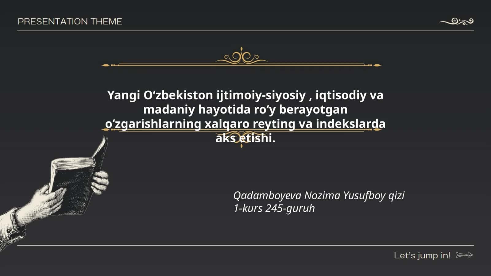 Yangi Oʻzbekiston ijtimoiy-siyosiy, iqtisodiy va madaniy hayotida oʻzgarishlar
