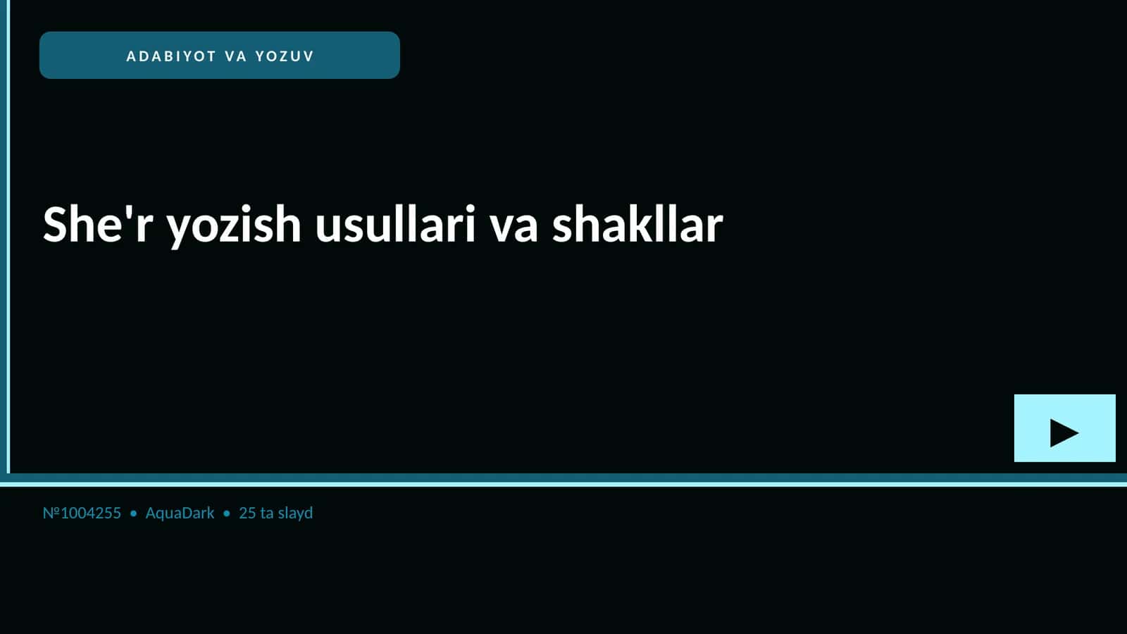 She'r yozish usullari va shakllar