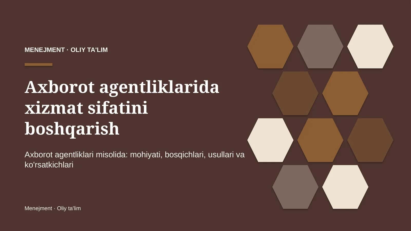 MENEJMENT · OLIY TA'LIM