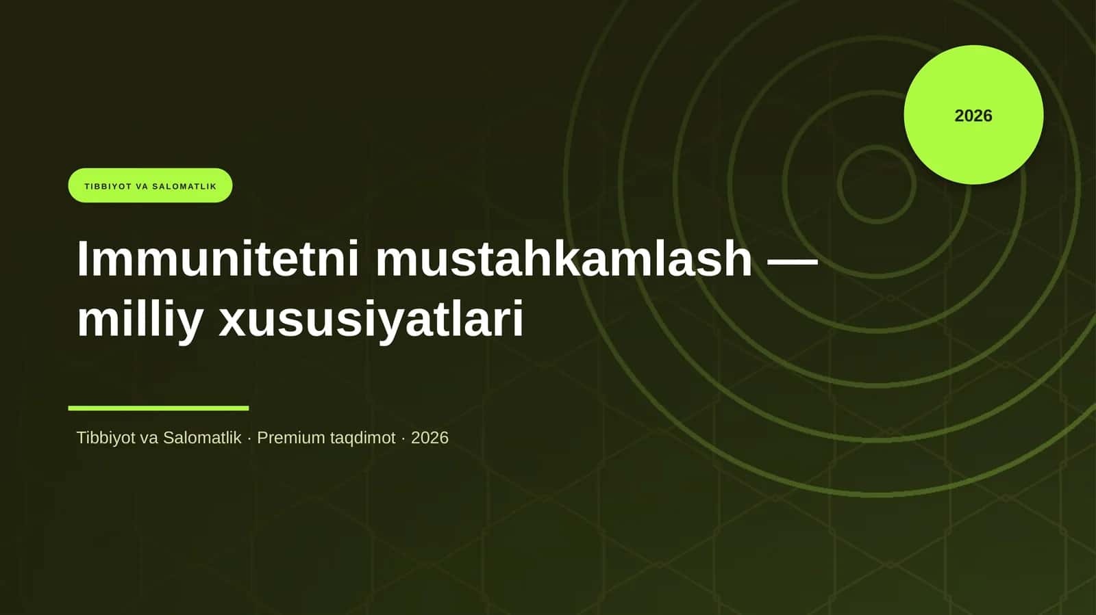 Immunitetni mustahkamlash — milliy xususiyatlari