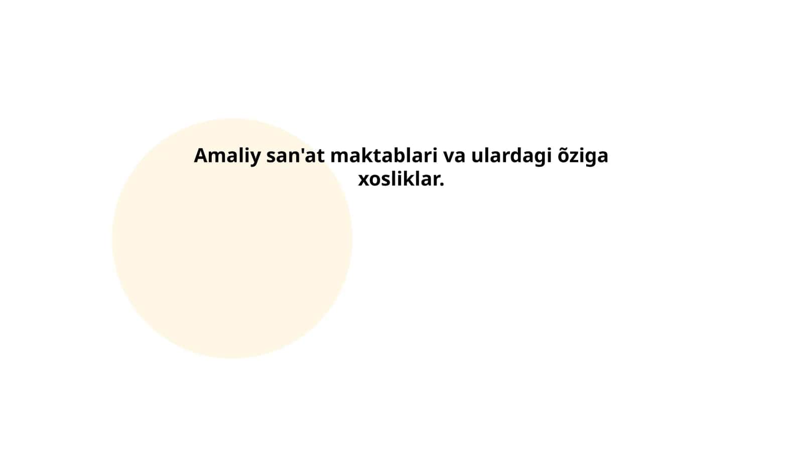 Amaliy san'at maktablari va ulardagi õziga xosliklar