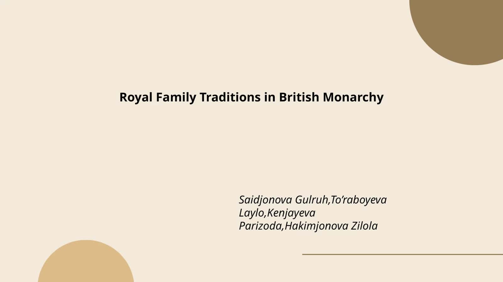 Royal Family Traditions in British Monarchy